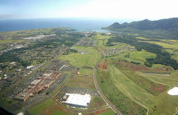 Aerial View of Lihue Town