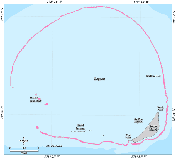 Map of the Kure Atoll in the Northwest Hawaiian Islands