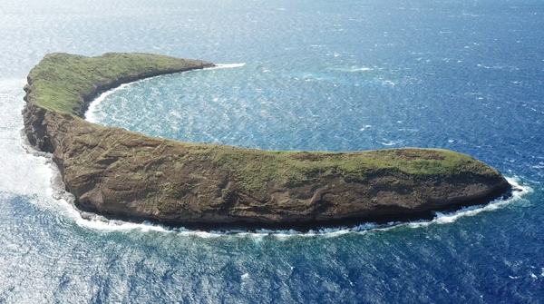 Aerial Photo o9f the North Side of Molokini Island